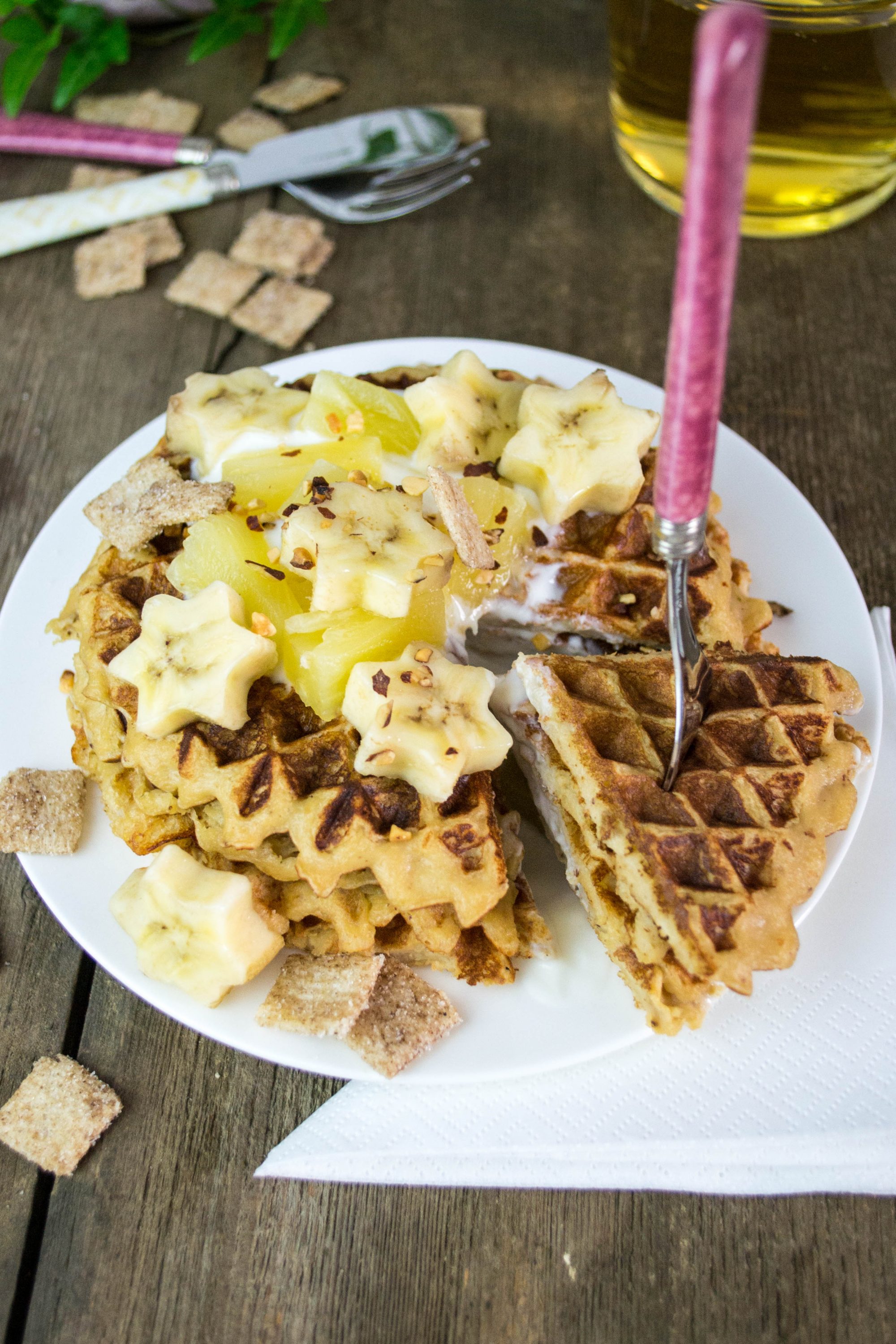 Mandelwaffeln mit Ananasgeschmack