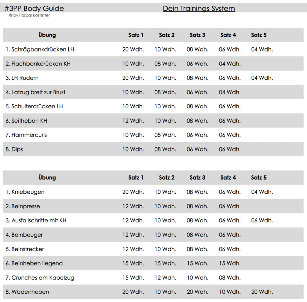 Mein Trainingsplan für Muskelaufbau - richtig Muskeln aufbauen!